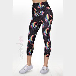 Rainbow Unicorn Pockets - Capri Top Quality Women's Fitness One Size (Fits 3-12)